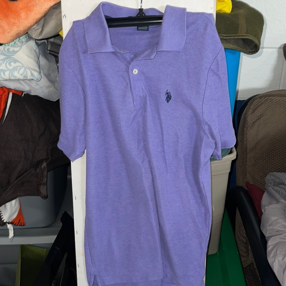 mens purple button up polo!